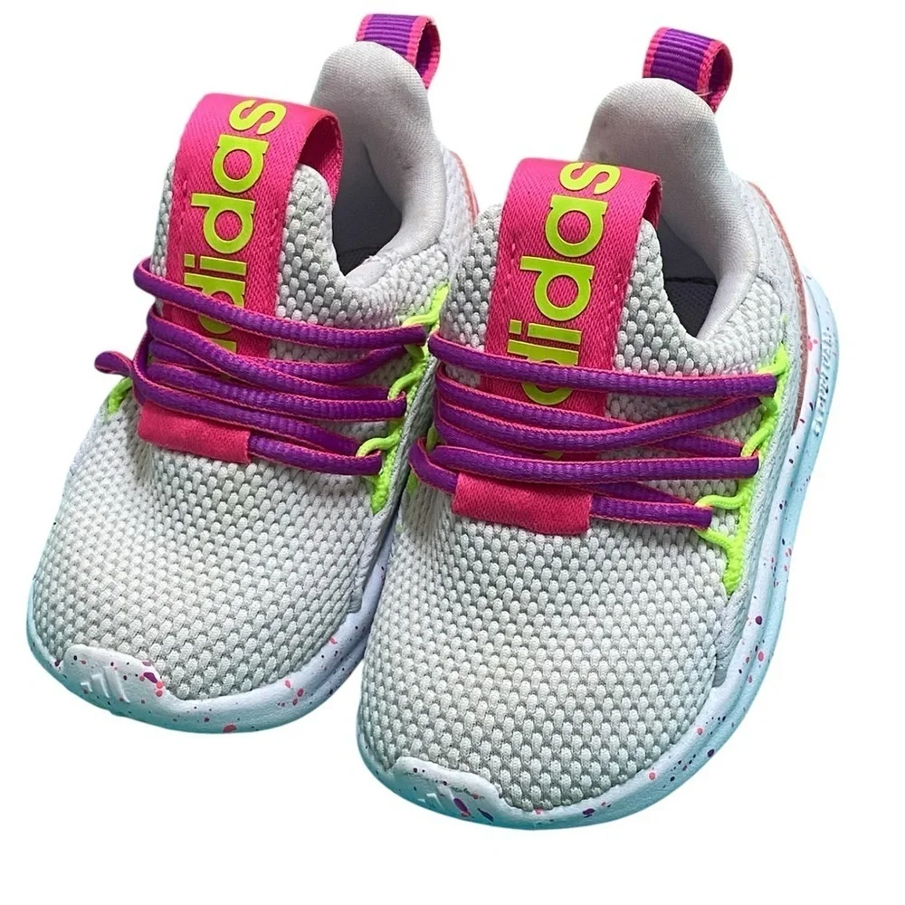 Adidas White and Pink Sneakers Lightweight Breathable Design